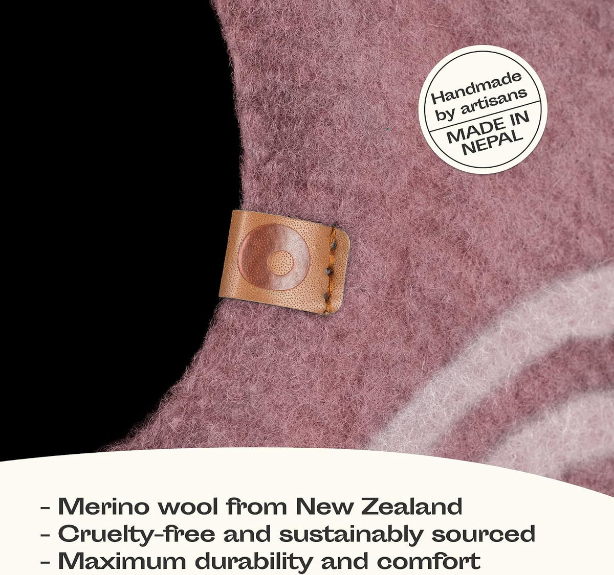 Cat Cave, New Zealand Wool Bed for Indoor Cats - Rose Gold / Large - image 3