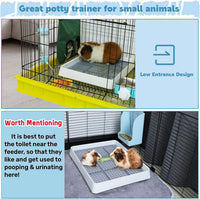 FHTONGE Extra Large Rabbit Litter Box Training Tray with Large Steel - 14.6x12x2.6"(40x30x6cm) / 2 Pcs 0.4" PP Grids - image 4