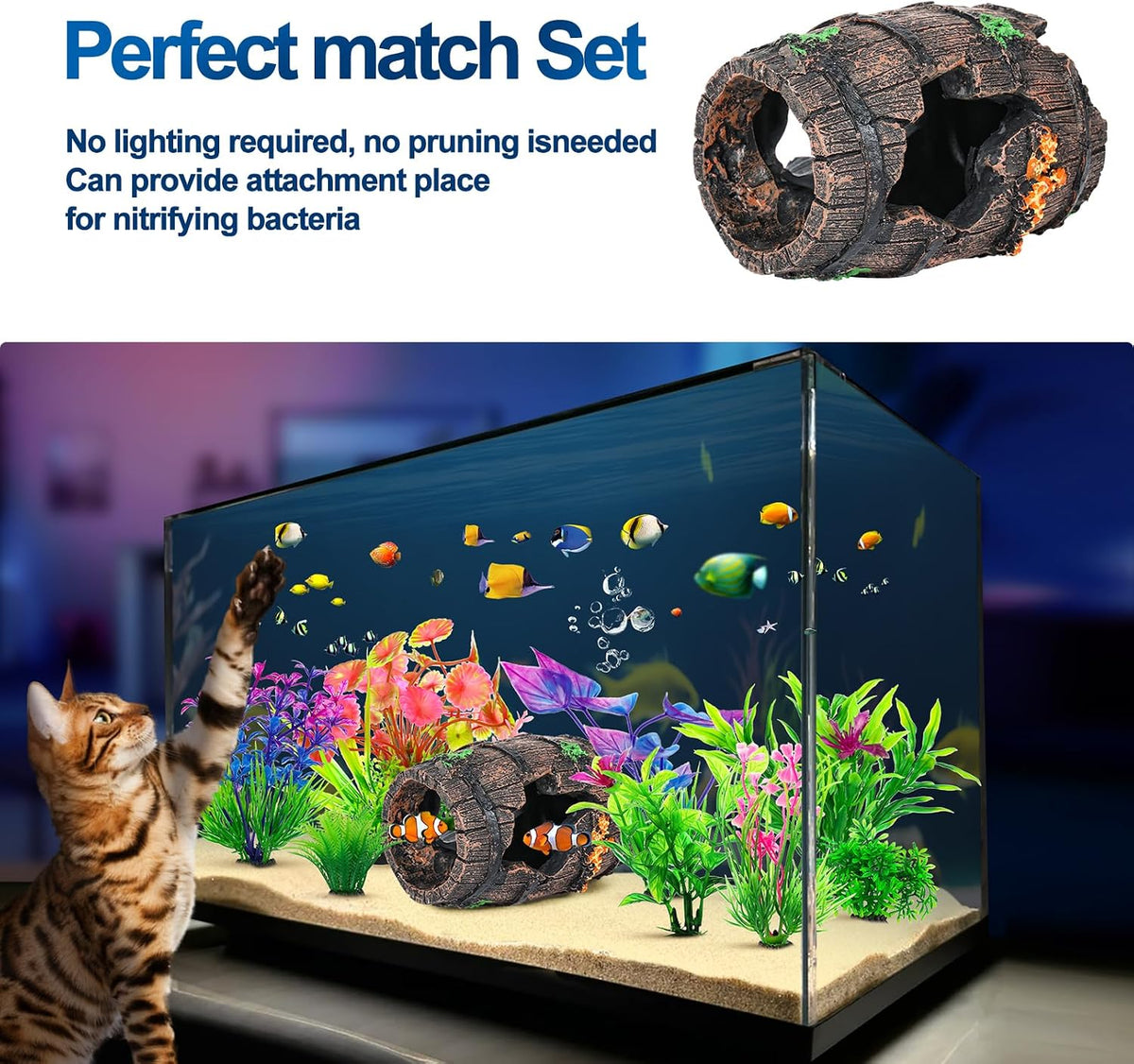 CousDUoBe Fish Broken Barrel Decor Fish Tank Decorations Betta Fish - 9 Pcs - image 4