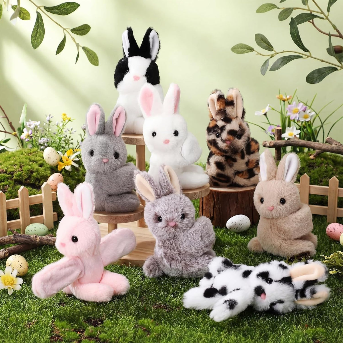 Liliful 8 Pack Kids Plush Gifts Stuffed Animal Slap Bracelets - Rabbit - image 3
