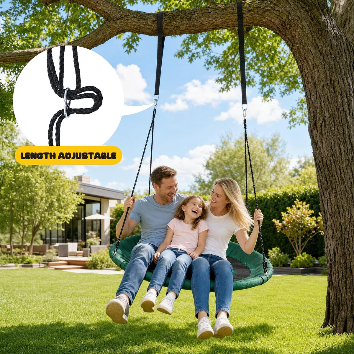 Trekassy 40" Saucer Tree Swing - Dark Green - image 2