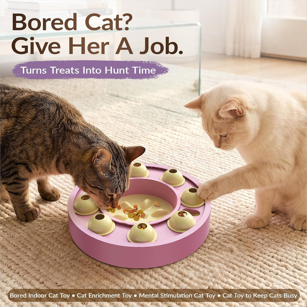 KADTC Cat Puzzle Toy, Slow Feeder - Large / purple - image 3