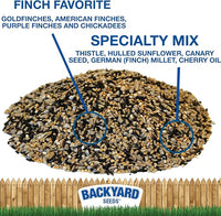 CountryMax Backyard Seeds Finch & Small Songbird Frenzy Wild Bird Seed Mix – 5 lb Bag | Premium Blend with Nyjer, Millet, Sunflower Chips | Attracts Goldfinches, House Finches, Chickadees