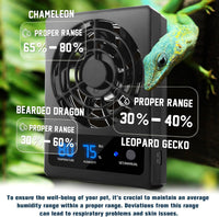Reptile Ventilation Fan with Humidity Sensor and High-Temp Alarm - 2PCS-Black - image 4