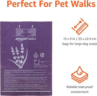 Amazon Basics Premium Lavender Scented Standard Dog Waste Bags, 300 Count (15 Pack of 20)
