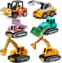 Oriate set of 6 diecast construction vehicles including excavator and bulldozer - view 4