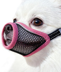 Dog Muzzle, Soft Mesh Muzzles for Small Dogs - Cherry Red / S-Snout (5.5"- 6.1")
