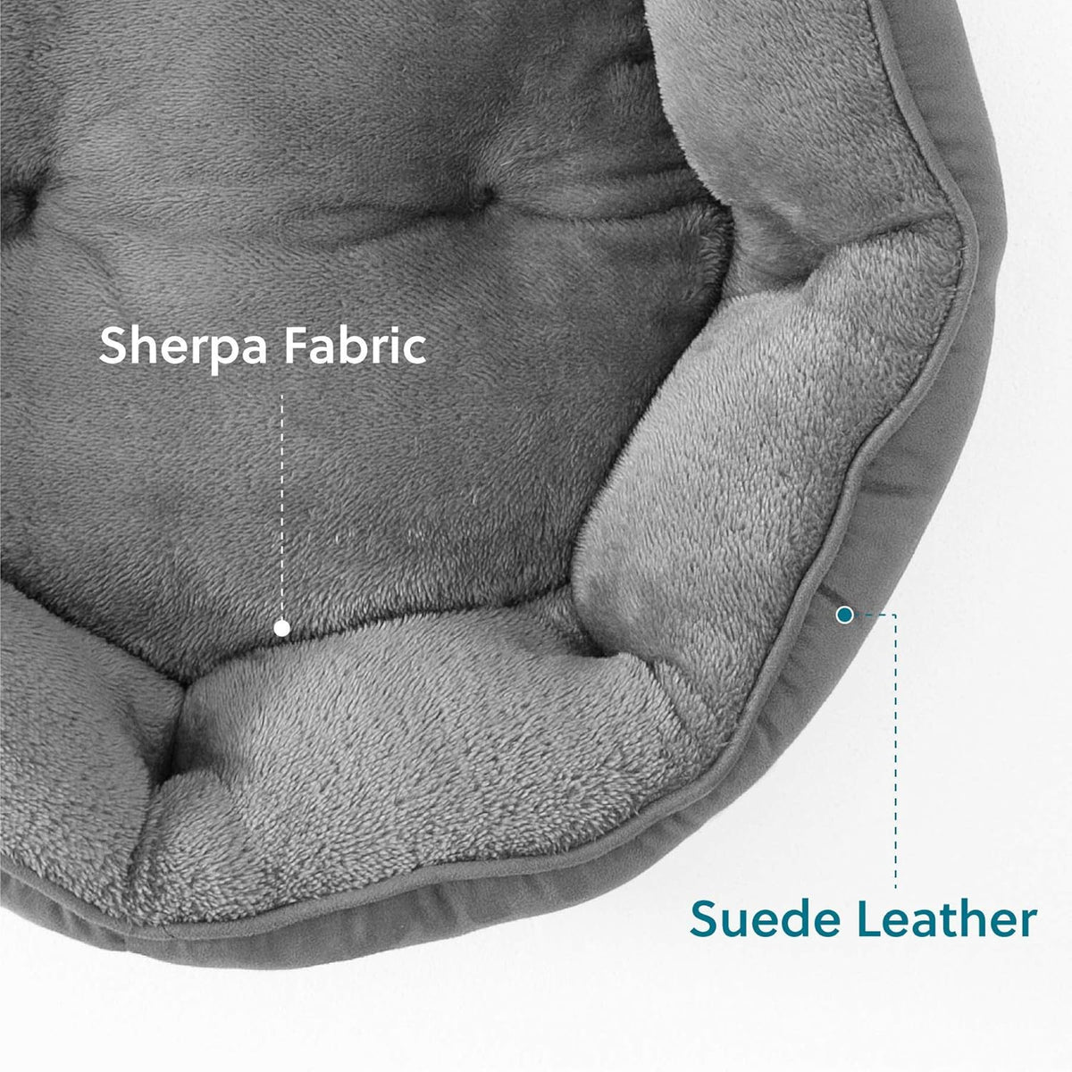 Bedsure Small Dog Bed Washable, Round Cat Beds for Indoor Cats - 20"L x 19"W x 6"Th / Grey - image 3