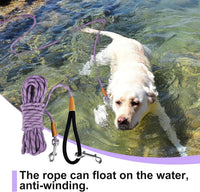 Long Dog Leash Reflective Rope Training Lead 15ft 30ft 50ft Check Cord – Essentials for Dogs - Light Purple / 15ft x 3/8inch - image 3