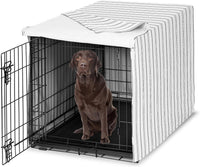 Sweet Jojo Designs 24in. Small Dog Crate Cover Pet Cage - White and Grey Stripe / 42.0"L x 28.5"W x 30.0"H