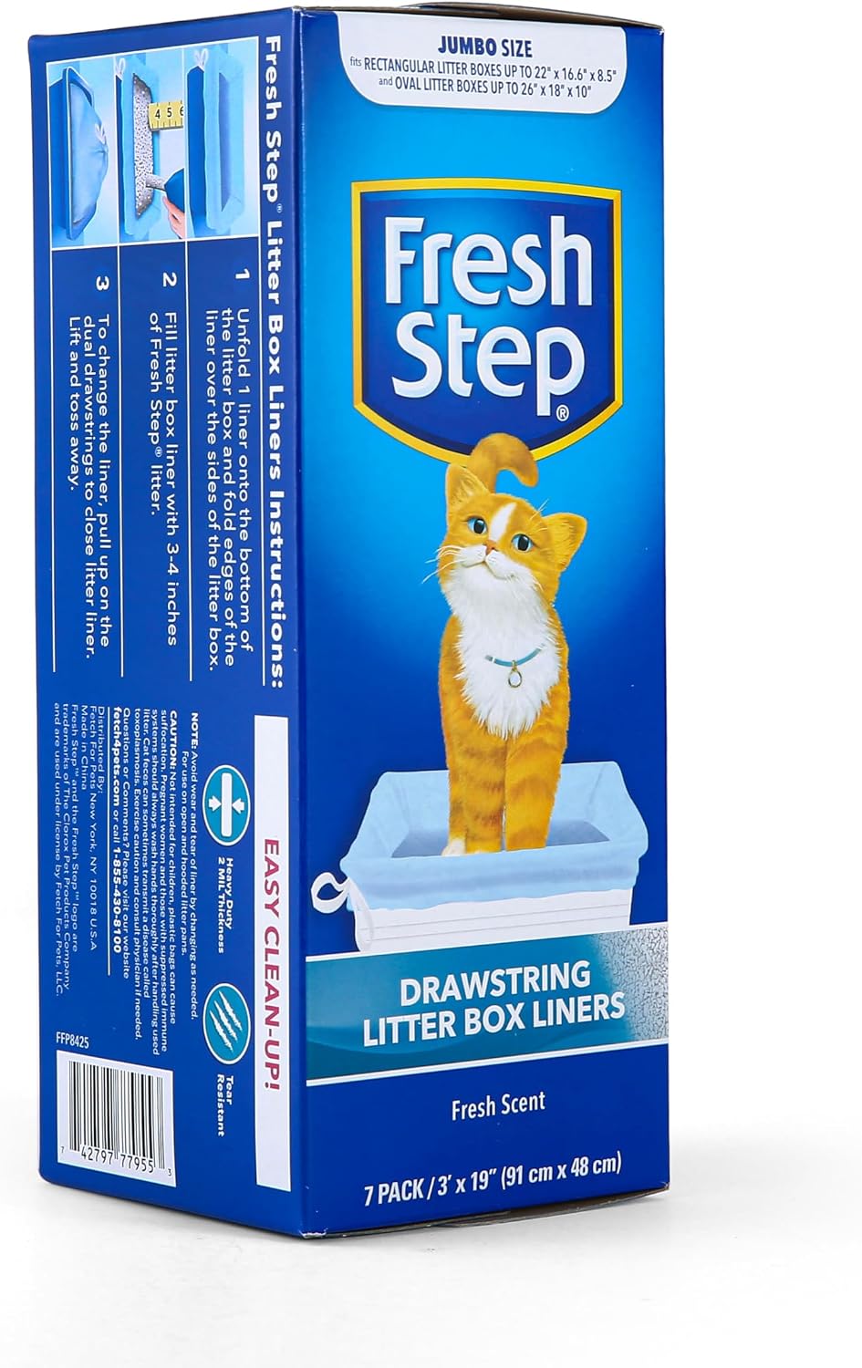 Fresh Step Drawstring Cat Litter Box Liners, Scented - Fresh Scent / 7 Count (Pack of 2) / Jumbo - image 3