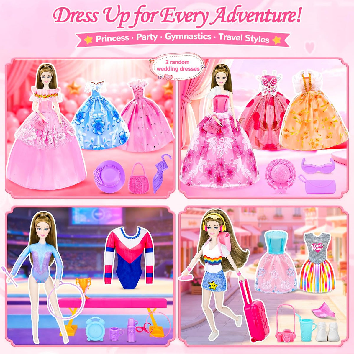 TQRAZ 76 Pcs Doll Car Playset Clothes and Accessories with 11.5 Inch - 258 pcs - image 3