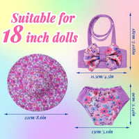 Kajaia 8 Pcs 18 Inch Doll Swimsuits Clothes and Accessories – Fun for Kids & Family - Purple / Swimsuit - image 3