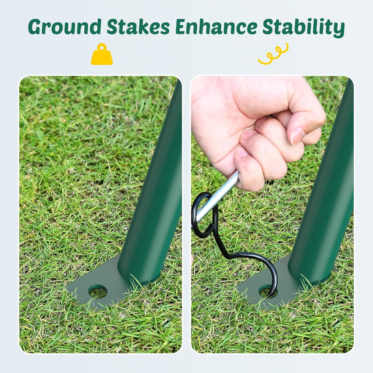 Trekassy 440lbs Swing Sets for Backyard - Green - image 4