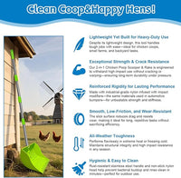 12-Inch 2-in-1 Chicken Poop Scooper & Rake – US Patent Pending – 3-Shape Sifting Holes Chicken Coop Rake，Stainless Steel Handle （20–61"）– Litter Scoop Sand & Sifting Shovel for Chicken Coops(Green)