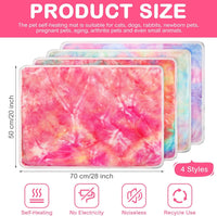 4 Pack Self Heating Cat Pad Self Warming Dog Mat, Heart - Tie Dye / 20 x 28 Inches - image 2