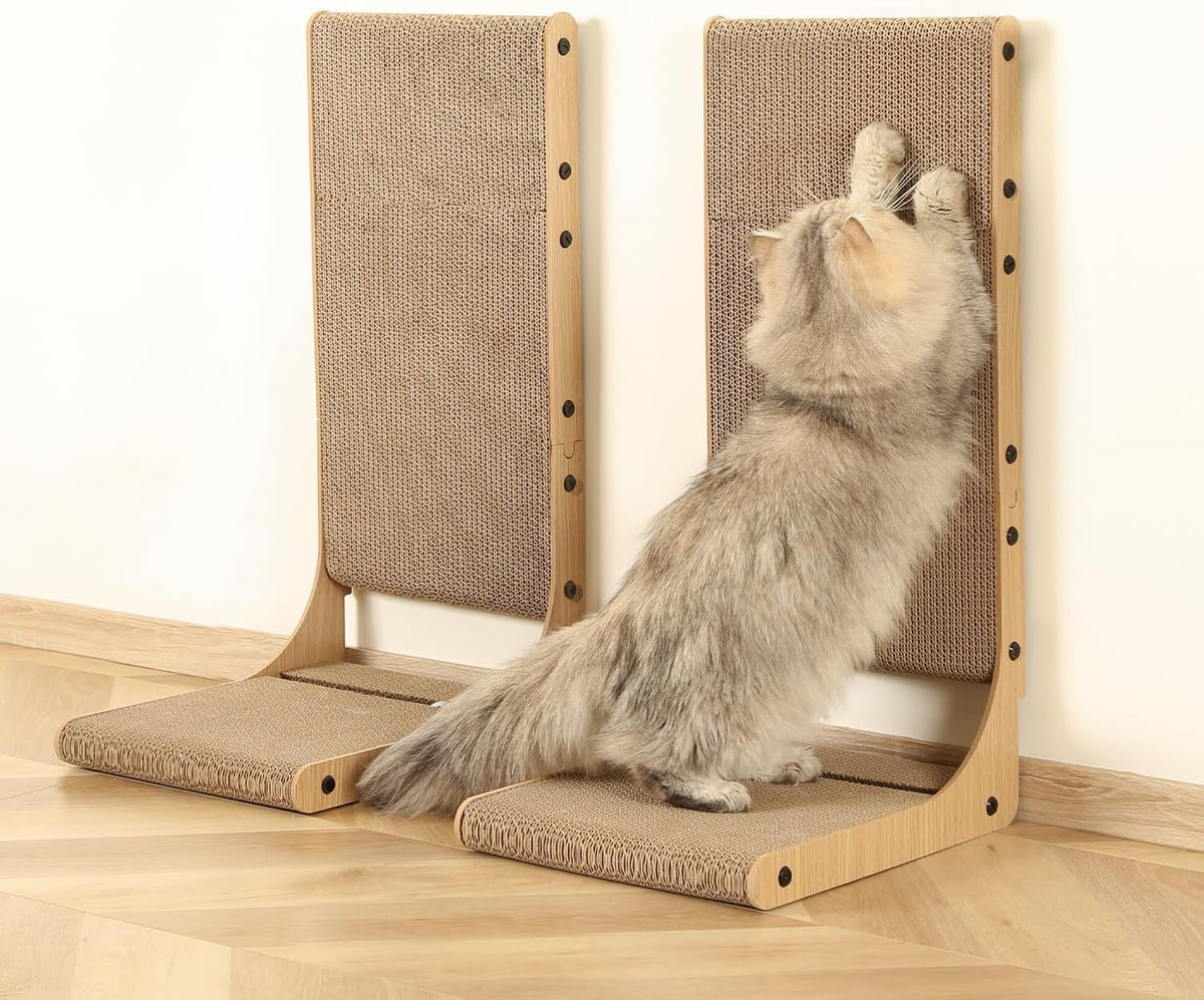 Zakkart 2-Pack L-Shaped Cat Scratching Board, Cardboard - Large 2PC (25.6'' tall) - image 4