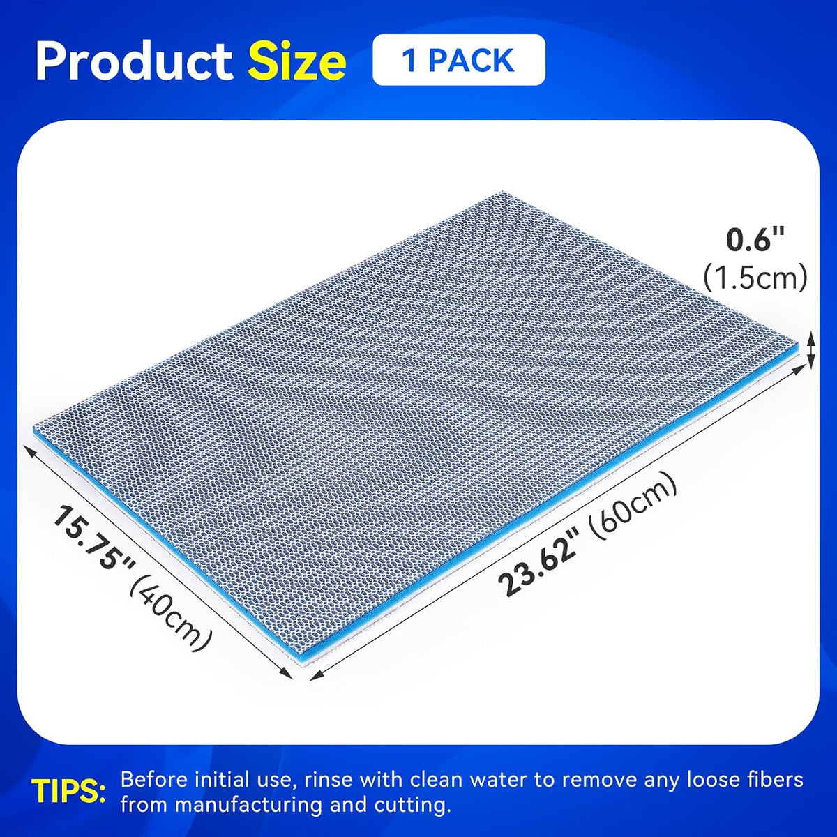 8-Layer Fast-Acting Aquarium Filter Pad - 23.62"x15.75"x0.6" (1 Pack) - image 3