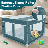 Puppy Playpen Indoor for Dog Small Pets - Green / 42 Inch Dog Playpen with Roof - image 3