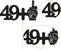 Ephlyn 1Pc 49+1 Black Glitter Cake Topper 50th Birthday Party Cake - 50th-1Pcs / Black - image 3