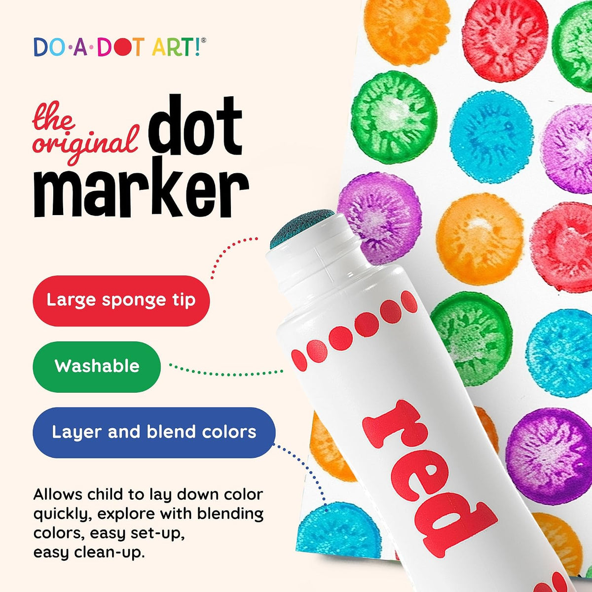 Do A Dot Art! Markers 6-Pack Rainbow Washable Paint Markers – Fun for Kids & Family - Rainbow / 6 - image 3