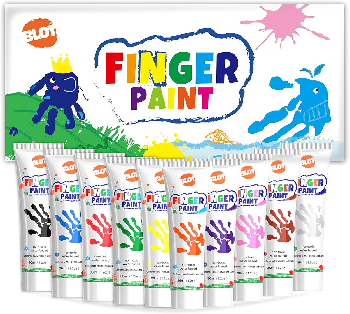 Kids Washable Finger Paint for Toddlers Art Supplies Gift for Baby