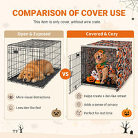 Explore Land Dog Crate Cover - Orange Dog Grid / 36.0"L x 23.0"W x 25.0"H - image 3