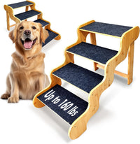 Dog Stairs for Small Dogs - 4-Step Natural / 4.0 / 4-Step 29x17x20 inch