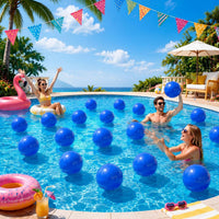 Yinder 24 Pcs Clear Beach Balls Inflatable Bubble Ball Decorations - Modern / Dark Blue