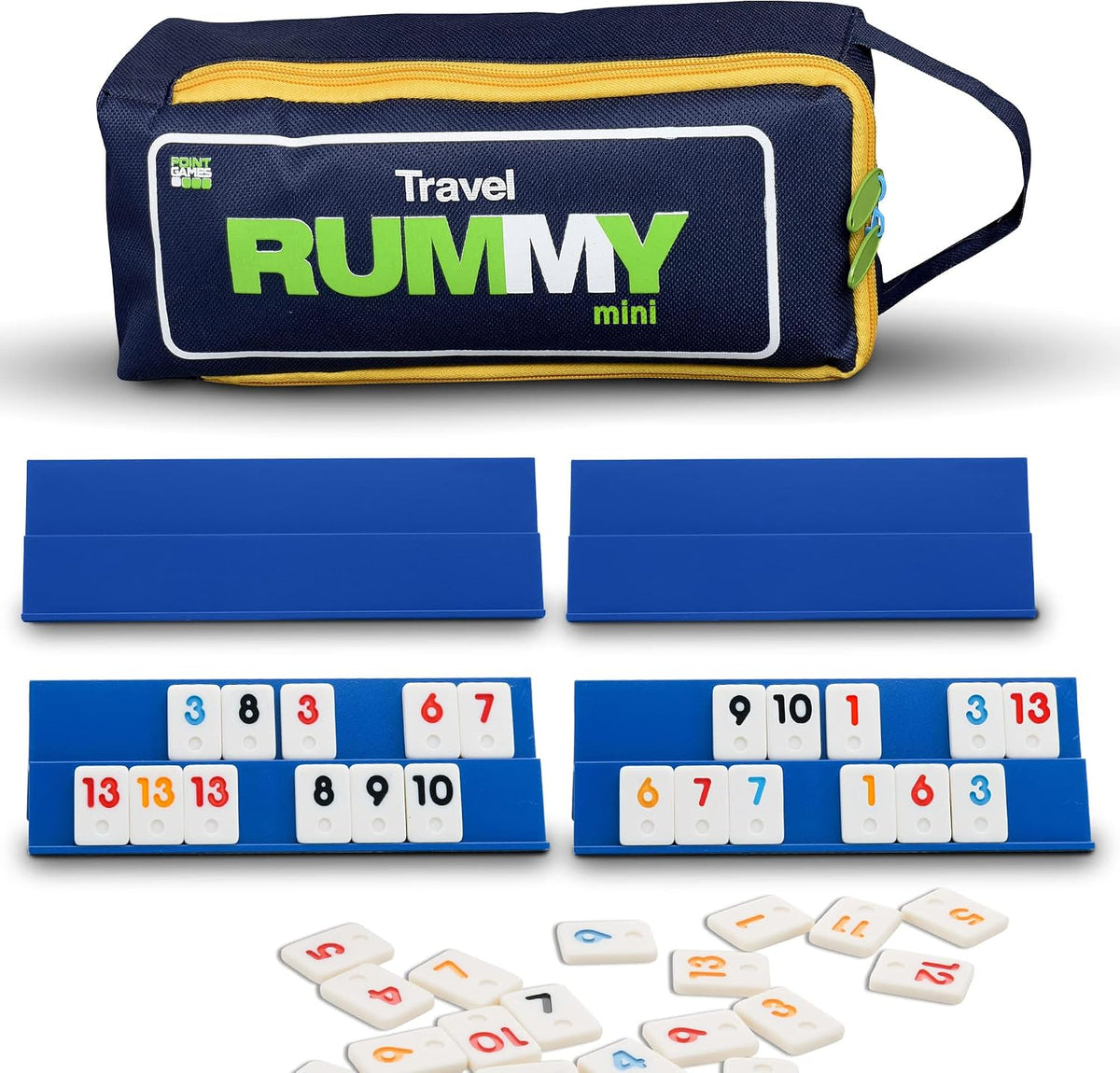 Point Games Classic Rummy Cube Game Full Size - Mini Travel Rummy