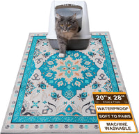 Cat Litter Mat, 20" x 28" Litter Trapping Mat, Waterproof – Daily Care for Cats - Blue / 1 Count (Pack of 1)