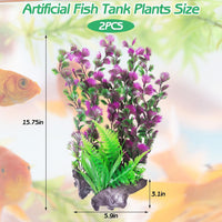 Aquarium Plastic Plants Extra Large Aquarium Plant 20.4-inch Tall - B*2 Pcs / 15.7 in - image 2