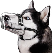 Stainless Steel Wire Basket Dog Muzzle for Husky – Essentials for Dogs - Stainless Steel / Husky