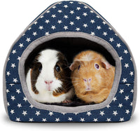 Washable guinea pig bed hideout cave with removable cushion, 10.23 inches square