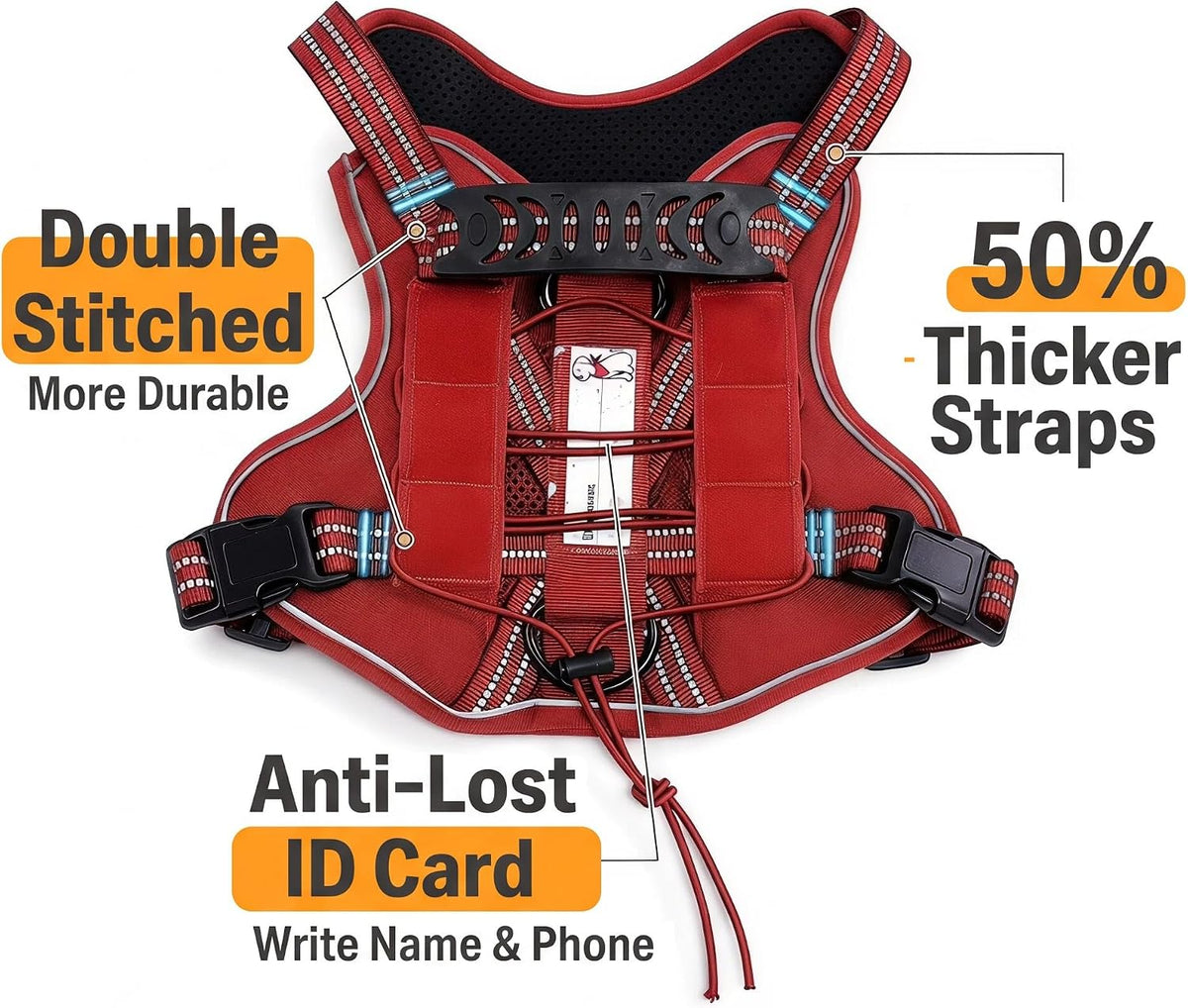Dog Harness and Leash Set for Large Dogs - Red / M - image 4