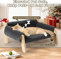 Elevated Cat Couch Bed for Indoor Cats - Dark Gray - image 3