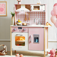 Tiny Land Play Kitchen for Kids, Real Lights - Pink