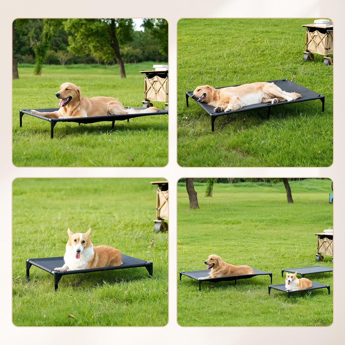 Garnpet Elevated Dog Bed for Large Dogs - Dark Grey / Medium - image 3
