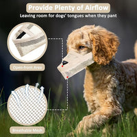 Crazy Felix Nylon Dog Muzzle for Small Medium Large Dogs, Air Mesh Breathable and Drinkable Pet Muzzle for Anti-Biting Anti-Barking Licking (XXS, Beige)