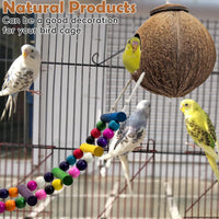 PINVNBY Coconut Bird Nest Hut with Ladder - Color ladder - image 3