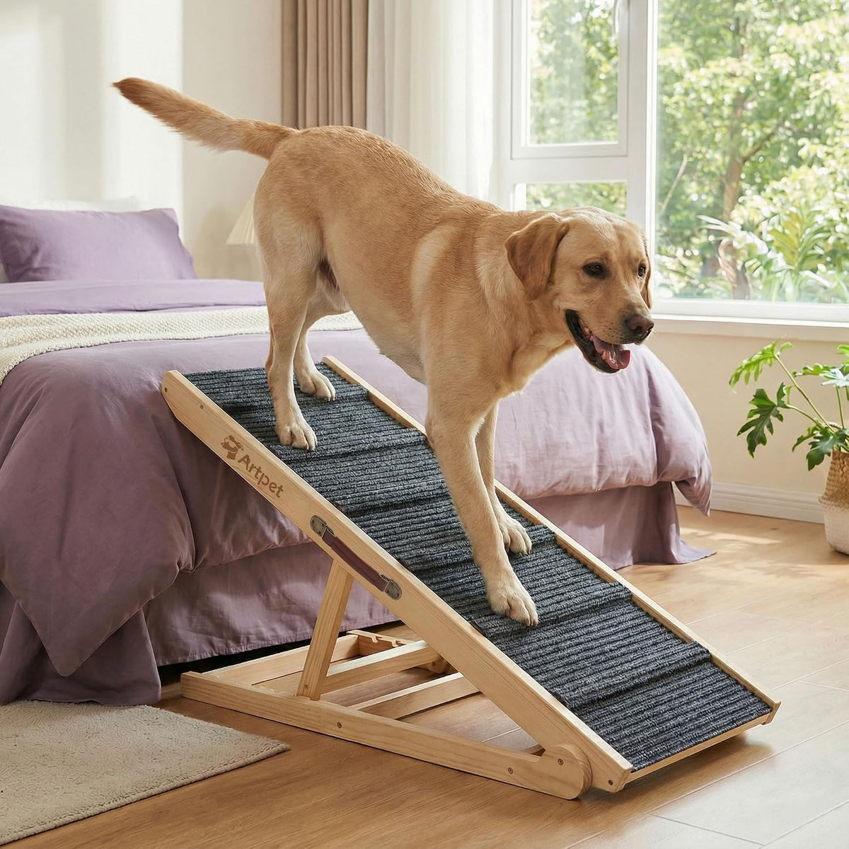 Dog Ramp for Small Dogs, Adjustable Wooden Dachshund Ramp for Couch – Essentials for Dogs - Large