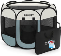 Dog Cat Playpen, Puppy Pet Crate Tent Cage - Grey / M(36"L x 36"W x 23"H) - image 2