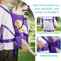 Pet Front Dog Carrier Backpacks, Adjustable Pet Backpack - Purple / Medium - image 3