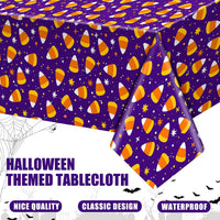 Newwiee 3 pack Halloween plastic tablecloths with candy corn print, 108 x 54 inches - view 12