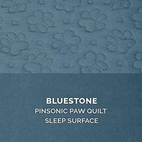 Furhaven Cooling Gel Dog Bed for Large/Medium Dogs w/ Removable Bolsters & Washable Cover, For Dogs Up to 55 lbs - Pinsonic Quilted Paw L Shaped Chaise - Bluestone, Large