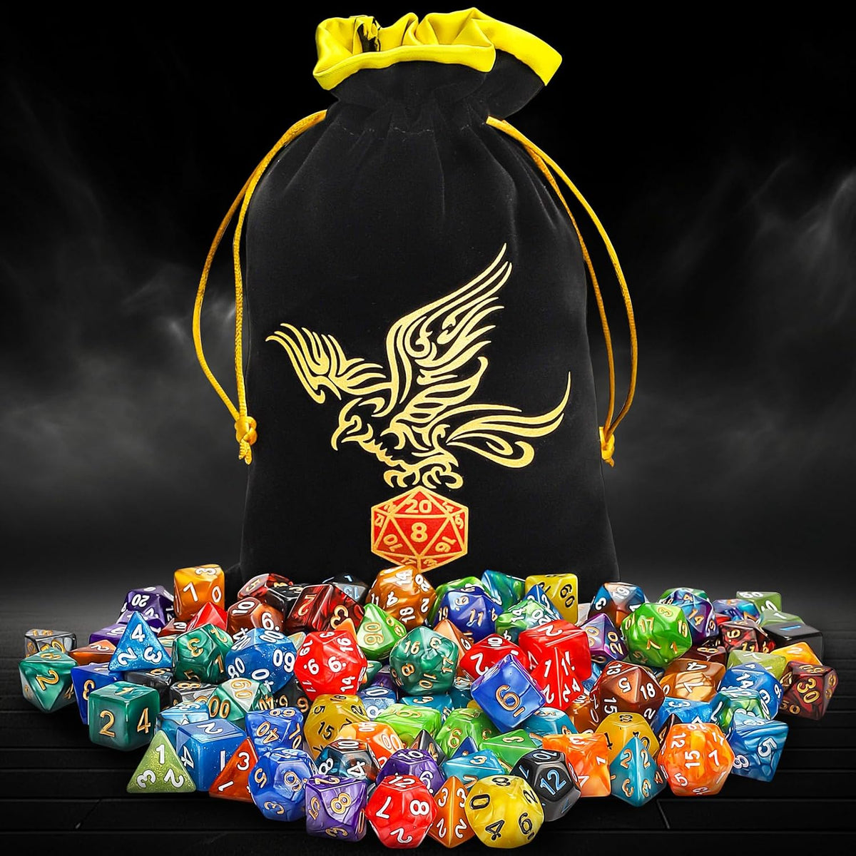QMay 7 Sets Polyhedral Dice - 20 Colors (140pcs) - image 3