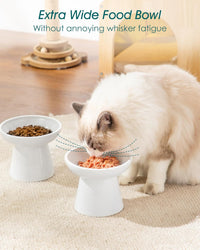 vancasso 2-Pack 6.2" Wide Elevated Cat Bowls - White / Double Food Bowl Set - image 4