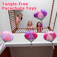 Yeeeasy Tangle-Free Parachute Toys for Kids Outdoor Flying Game - Girls 4Pcs - image 2