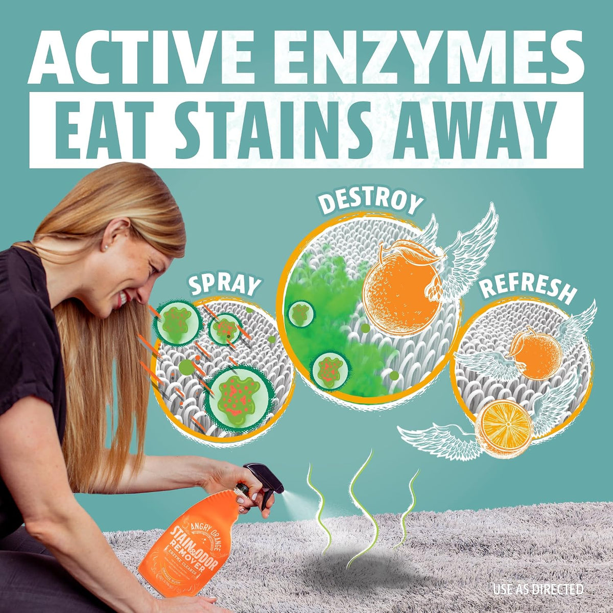 Angry Orange 2-in-1 enzyme stain and odor remover in Orange Rush scent - view 4