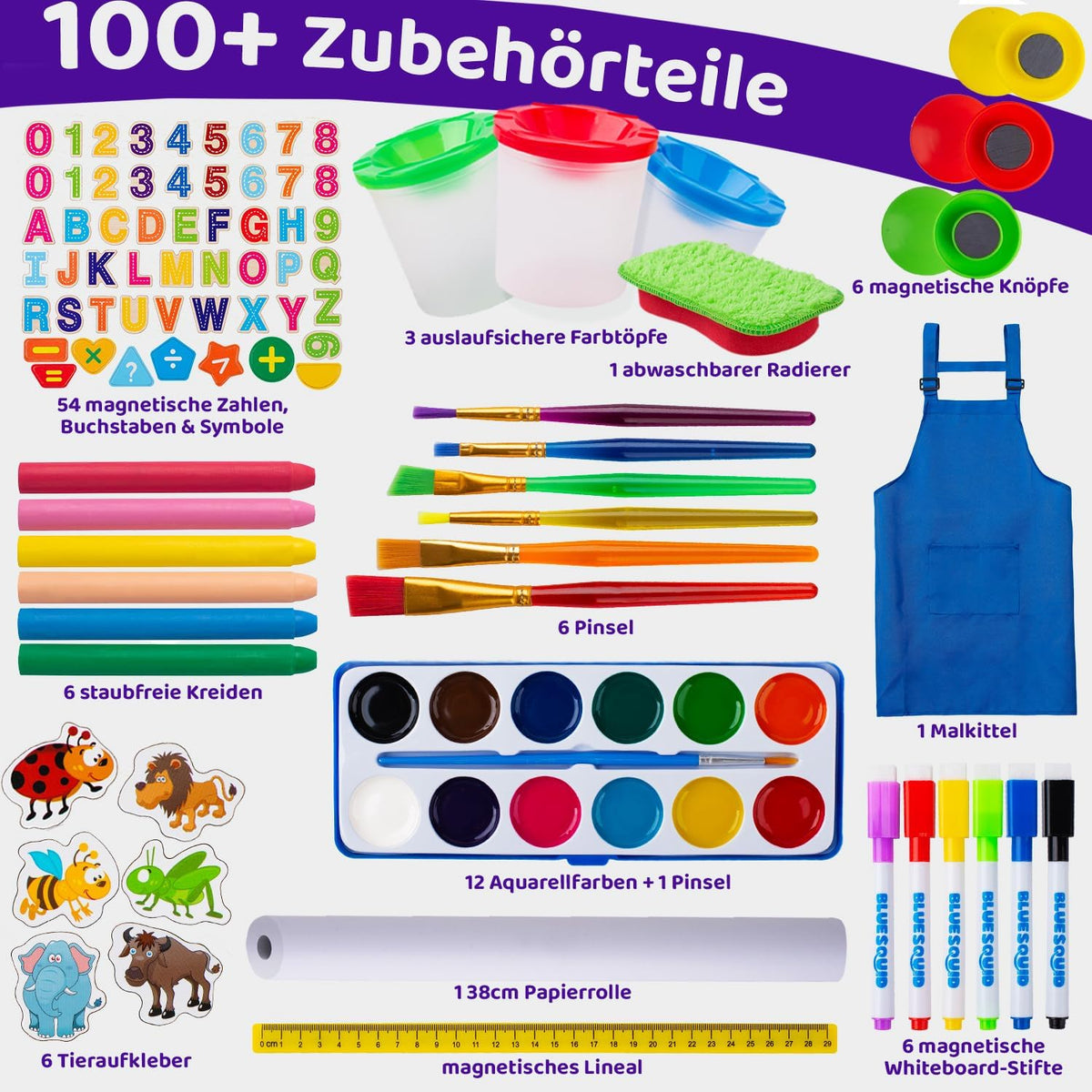 Blue Squid Art Easel for kids Paper Roll x 3 - XL Blue - image 3